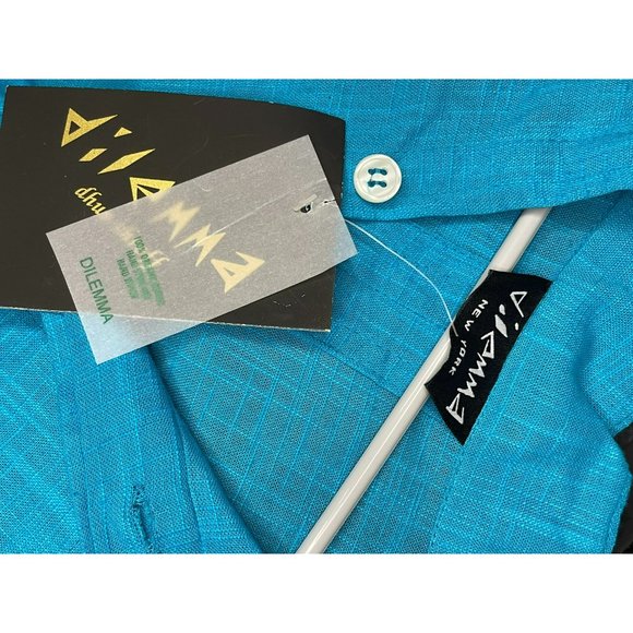 NWT Dilemma Art to wear hand woven and spun cotton big shirt in solid spruce os+ - Picture 3 of 3